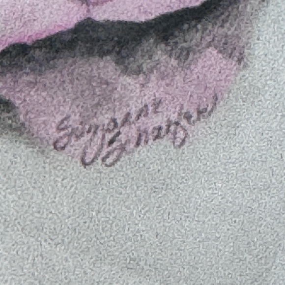 Vtg Framed 'Roses' Signed by Artist in Pencil 10”x12.5” MCM - Picture 4 of 9